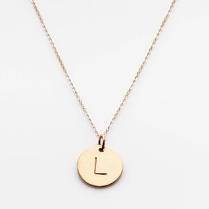 Nashelle Gold Disc Necklace with L Initial 14K Gold Filled